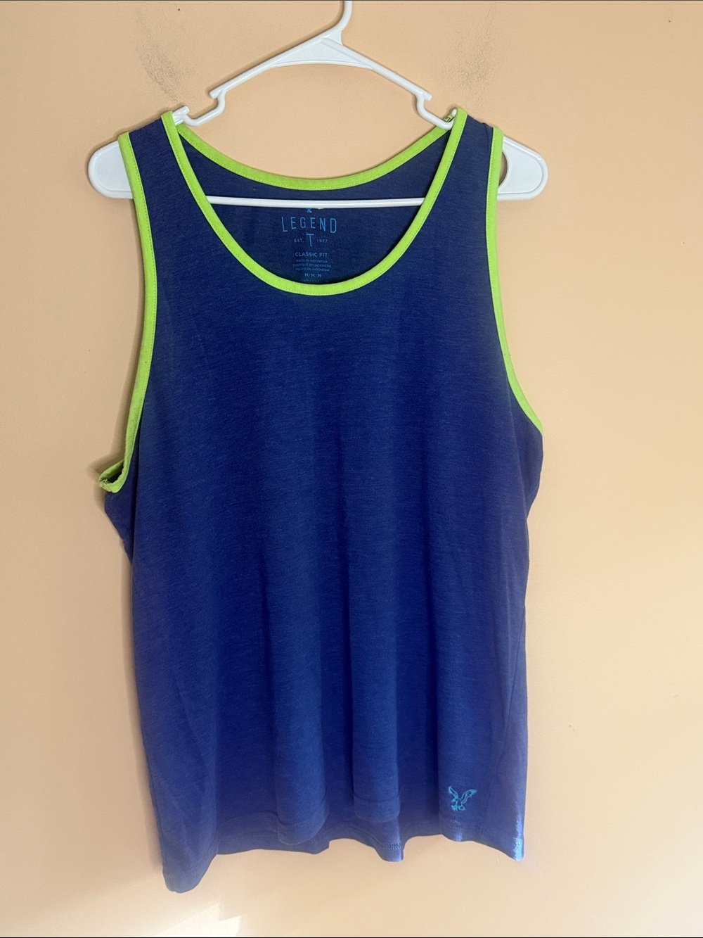 Legend Men’s Navy Tank Top with Lime Trim